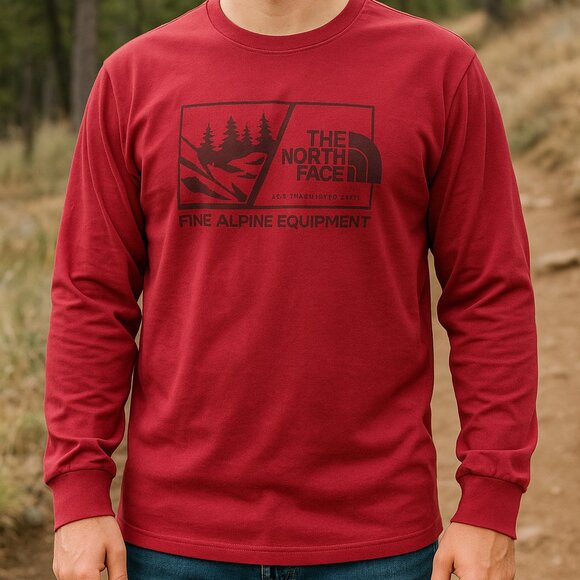 The North Face Alpine Equipment Graphic T-Shirt Red Men's Large - Picture 1 of 6